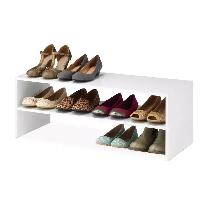 Whitmor Stackable 31" Extra Wide 2 Shelf Storage Organizer White