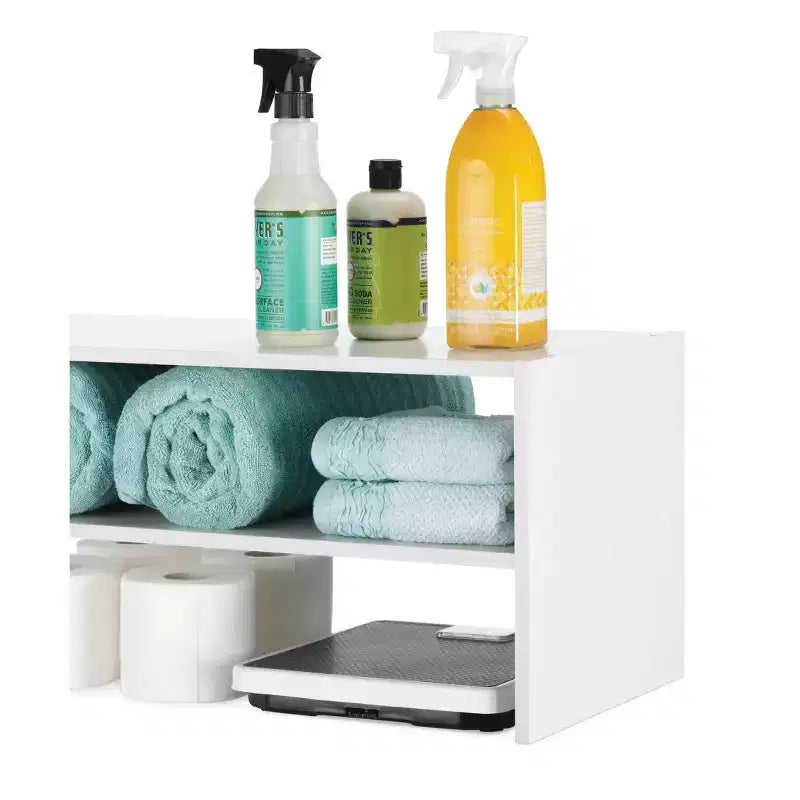 Whitmor Stackable 31" Extra Wide 2 Shelf Storage Organizer White