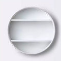 Round Decorative Wall Shelf with Beading - White - Cloud Island™: MDF Frame, Painted Finish, 2 Open Shelves