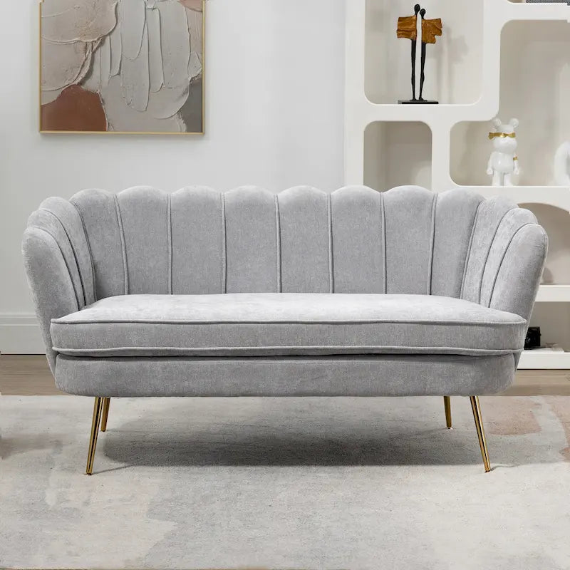 Causeuse rembourrée de style moderne du milieu du siècle, 59 W