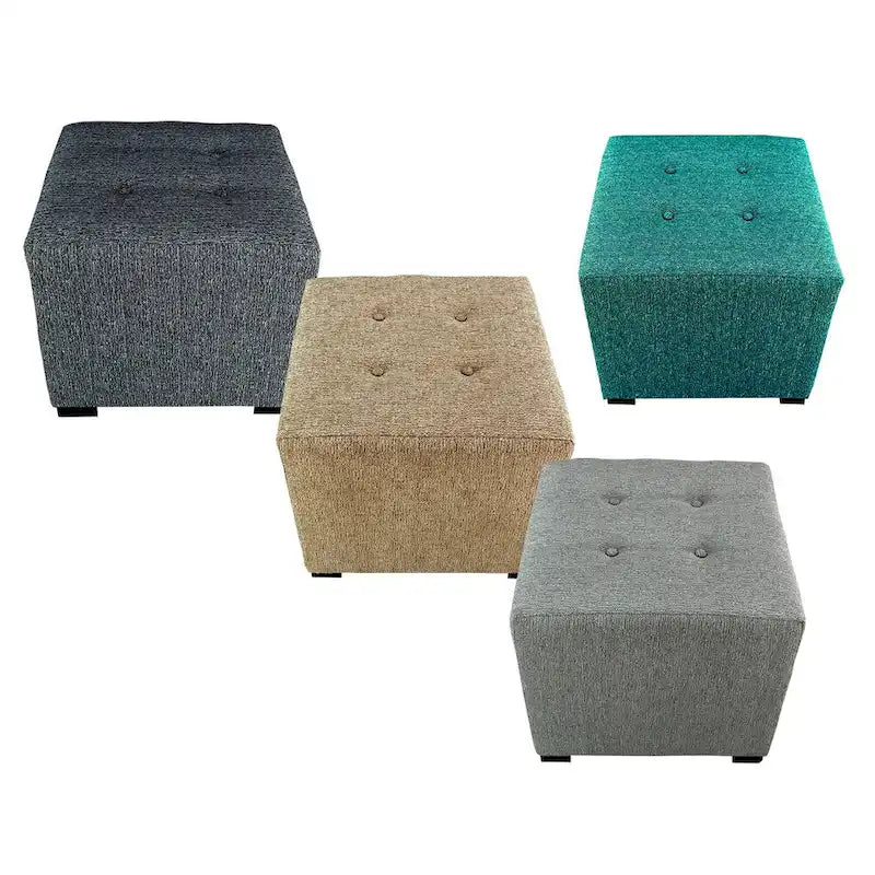 MJL Furniture Pouf carré capitonné 4 boutons Text2 Olivia