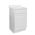 17"x19" Wyndham One Door Vanity with 4" Cultured Marble Centerset White - Design House: Plywood Construction, No Shelves