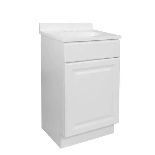 17"x19" Wyndham One Door Vanity with 4" Cultured Marble Centerset White - Design House: Plywood Construction, No Shelves