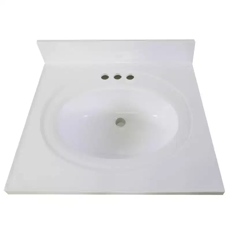 17"x19" Wyndham One Door Vanity with 4" Cultured Marble Centerset White - Design House: Plywood Construction, No Shelves