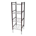 4 Tier Duplex Line Storage Tower Black - Organize It All: Metal Frame, Universal Shelving Unit, Easy to Assemble