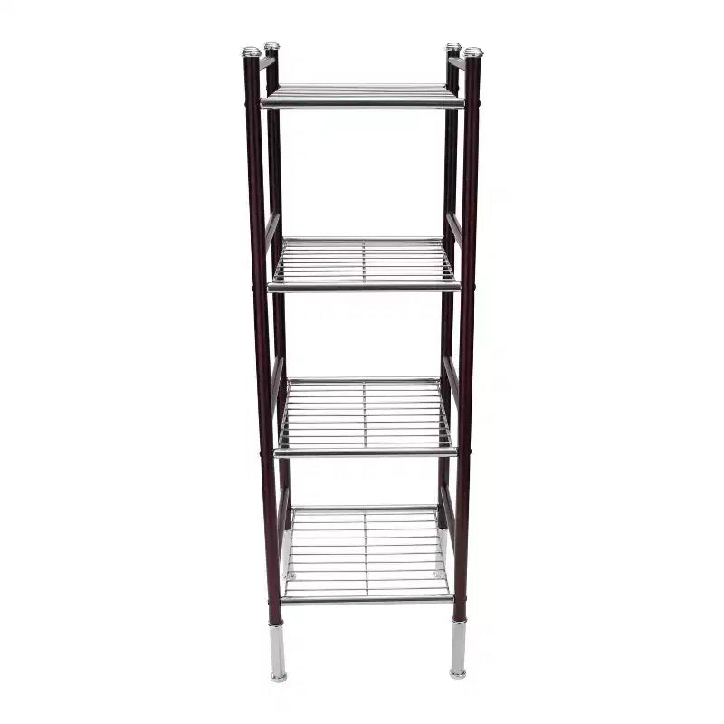 4 Tier Duplex Line Storage Tower Black - Organize It All: Metal Frame, Universal Shelving Unit, Easy to Assemble