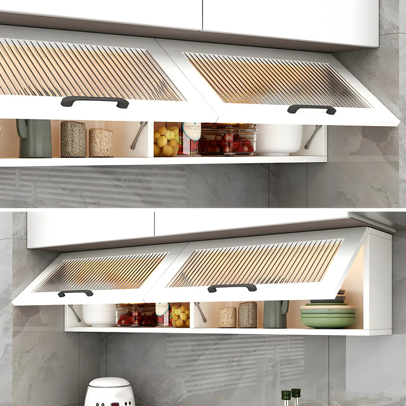 Vaisseliers muraux en bois blanc pour la cuisine