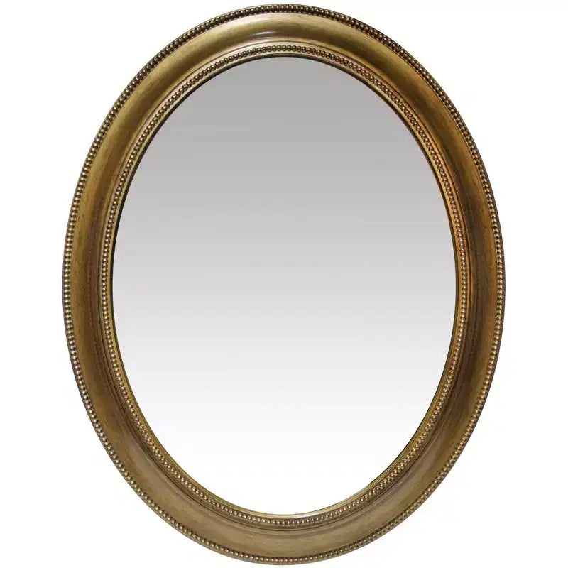 Infinity Instruments 30" Sonore Oval Wall Mirror Antique Gold : Beaded Resin Frame, No Assembly Required