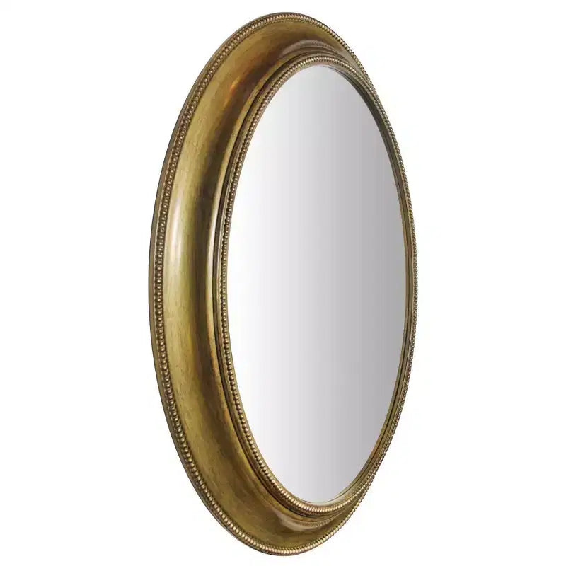 Infinity Instruments 30" Sonore Oval Wall Mirror Antique Gold : Beaded Resin Frame, No Assembly Required