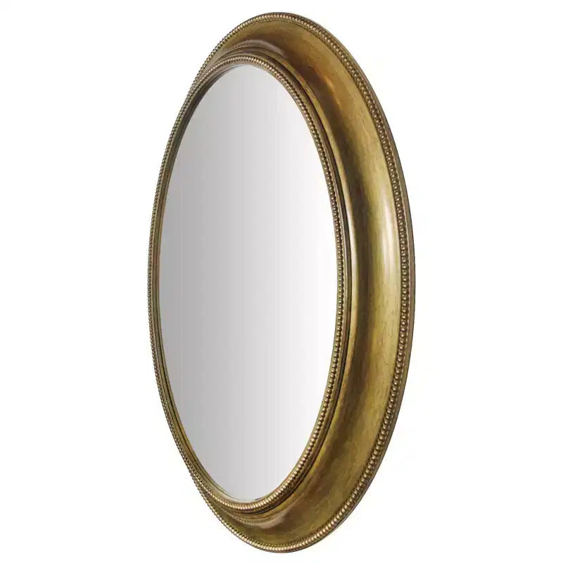 Infinity Instruments 30" Sonore Oval Wall Mirror Antique Gold : Beaded Resin Frame, No Assembly Required