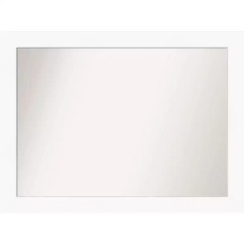 44" x 33" Non-Beveled Cabinet Bathroom Wall Mirror White - Amanti Art: Modern Rectangle, Includes Mounting Hardware