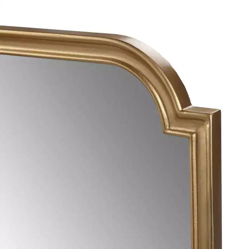 Adelaide Gold Scalloped Wood Wall Mirror Gold - Madison Park: Luxury Glam Style, MDF Frame, No Assembly Required