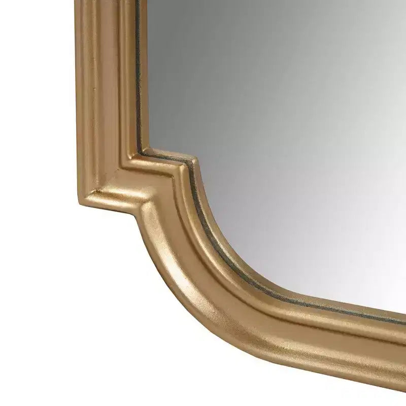Adelaide Gold Scalloped Wood Wall Mirror Gold - Madison Park: Luxury Glam Style, MDF Frame, No Assembly Required