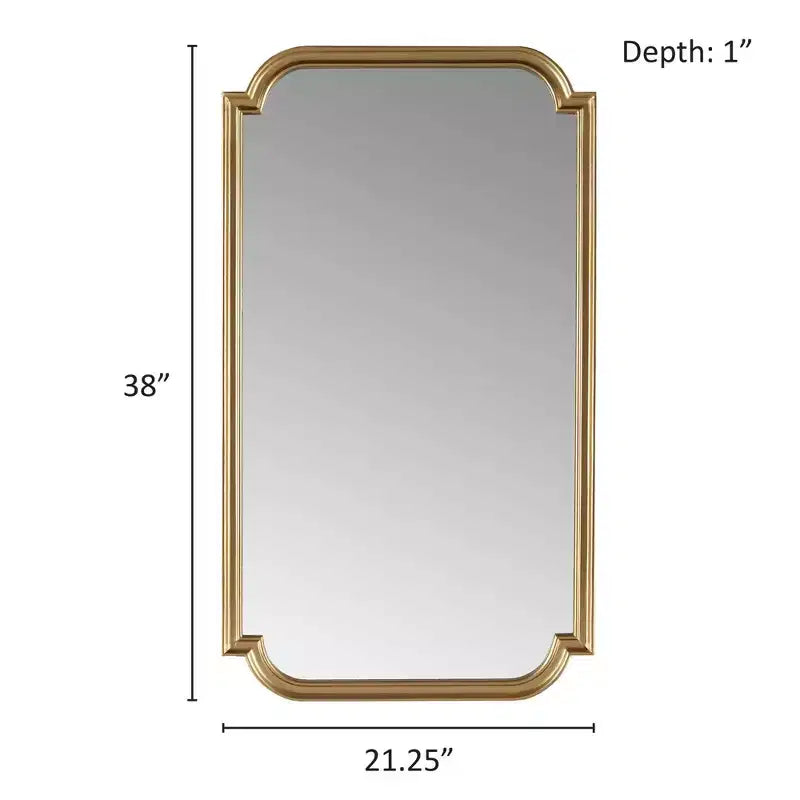 Adelaide Gold Scalloped Wood Wall Mirror Gold - Madison Park: Luxury Glam Style, MDF Frame, No Assembly Required