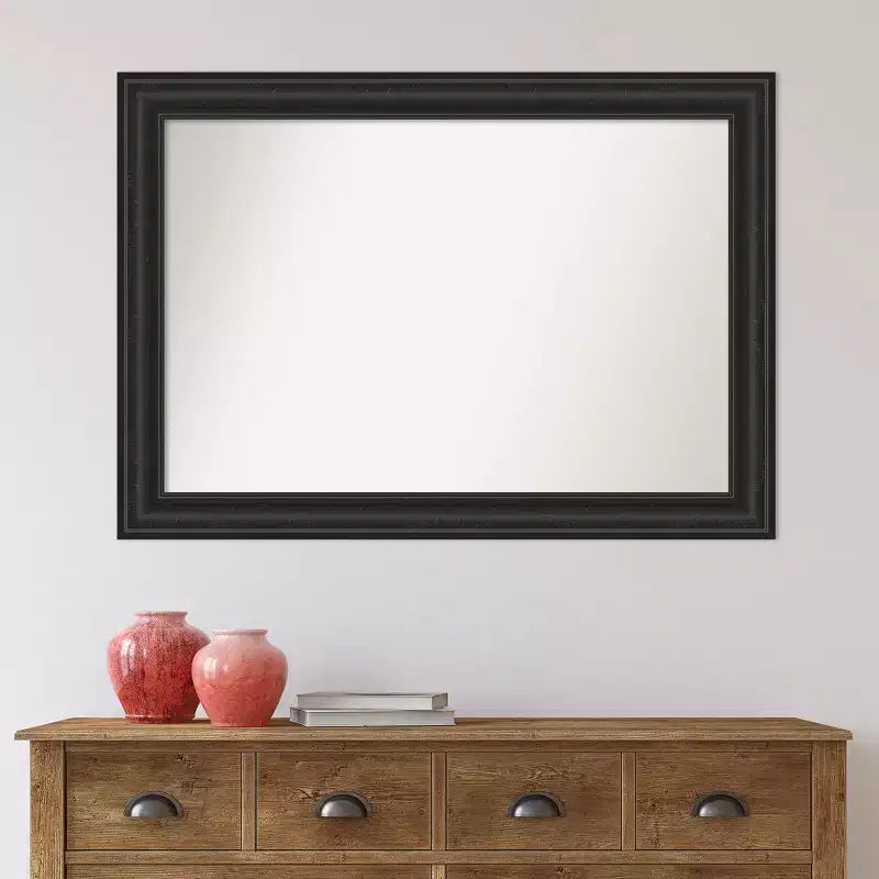42" x 30" Non-Beveled Shipwreck Black Wall Mirror - Amanti Art