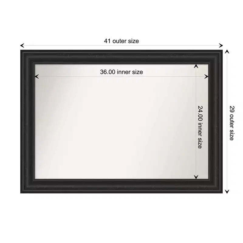 42" x 30" Non-Beveled Shipwreck Black Wall Mirror - Amanti Art