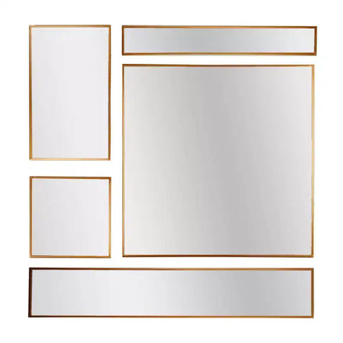 Lot de 5 miroirs décoratifs encadrés en métal - Head West : Muraux modernes, aucun assemblage requis