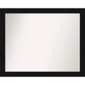 31" x 25" Non-Beveled Avon Black Wall Mirror - Amanti Art: Modern Style, Polystyrene Frame, Includes Mount Hardware