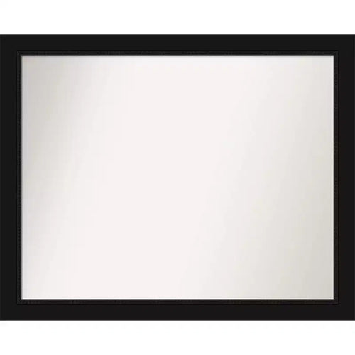 31" x 25" Non-Beveled Avon Black Wall Mirror - Amanti Art: Modern Style, Polystyrene Frame, Includes Mount Hardware