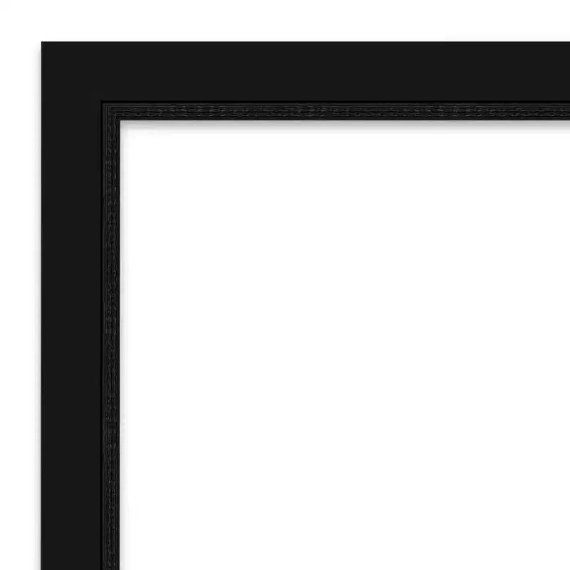 31" x 25" Non-Beveled Avon Black Wall Mirror - Amanti Art: Modern Style, Polystyrene Frame, Includes Mount Hardware