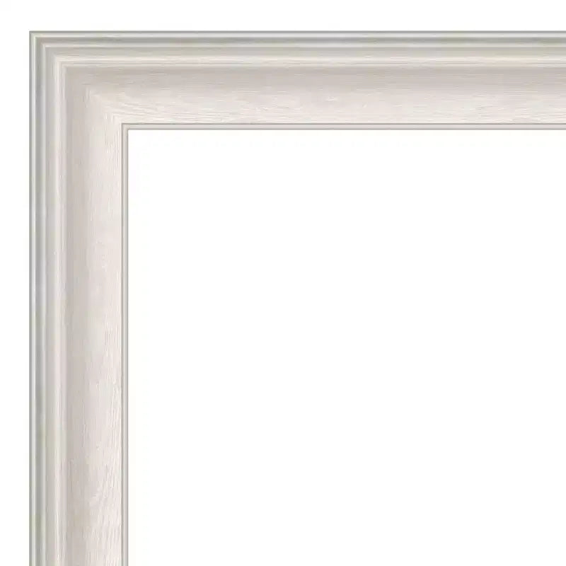 29" x 65" Non-Beveled Trio White Wash Silver Full Length Floor Leaner Mirror - Amanti Art