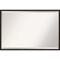37" x 25" Carlisle Narrow Framed Bathroom Vanity Wall Mirror Dark Brown - Amanti Art: Modern Rectangle, Wood Frame, Wall Mounted