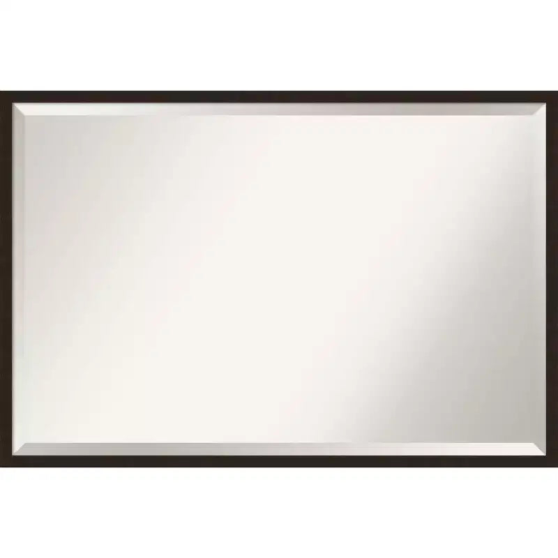 37" x 25" Carlisle Narrow Framed Bathroom Vanity Wall Mirror Dark Brown - Amanti Art: Modern Rectangle, Wood Frame, Wall Mounted