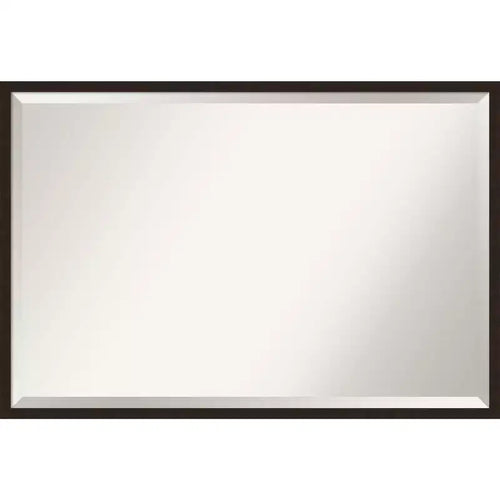 37" x 25" Carlisle Narrow Framed Bathroom Vanity Wall Mirror Dark Brown - Amanti Art: Modern Rectangle, Wood Frame, Wall Mounted