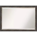 40"x28" Bark Rustic Char Narrow Framed Wall Mirror Brown - Amanti Art: Beveled, No Assembly Required