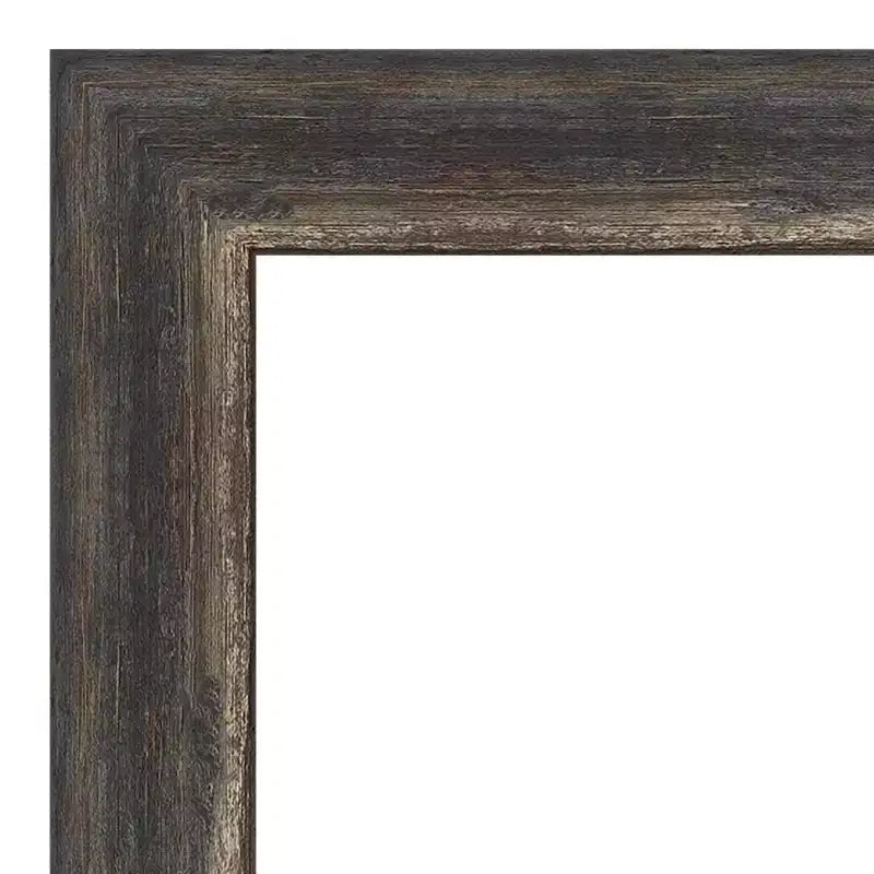 40"x28" Bark Rustic Char Narrow Framed Wall Mirror Brown - Amanti Art: Beveled, No Assembly Required