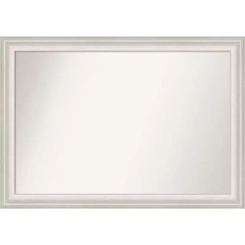41" x 29" Non-Beveled Trio White Wash Silver Wall Mirror - Amanti Art