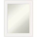 24" x 30" Non-Beveled Ridge White Wall Mirror - Amanti Art: Modern Rectangle, Polystyrene Frame, Includes Mounting Hardware