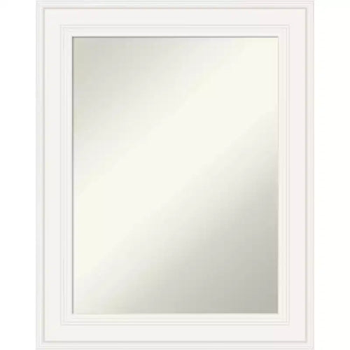 24" x 30" Non-Beveled Ridge White Wall Mirror - Amanti Art: Modern Rectangle, Polystyrene Frame, Includes Mounting Hardware