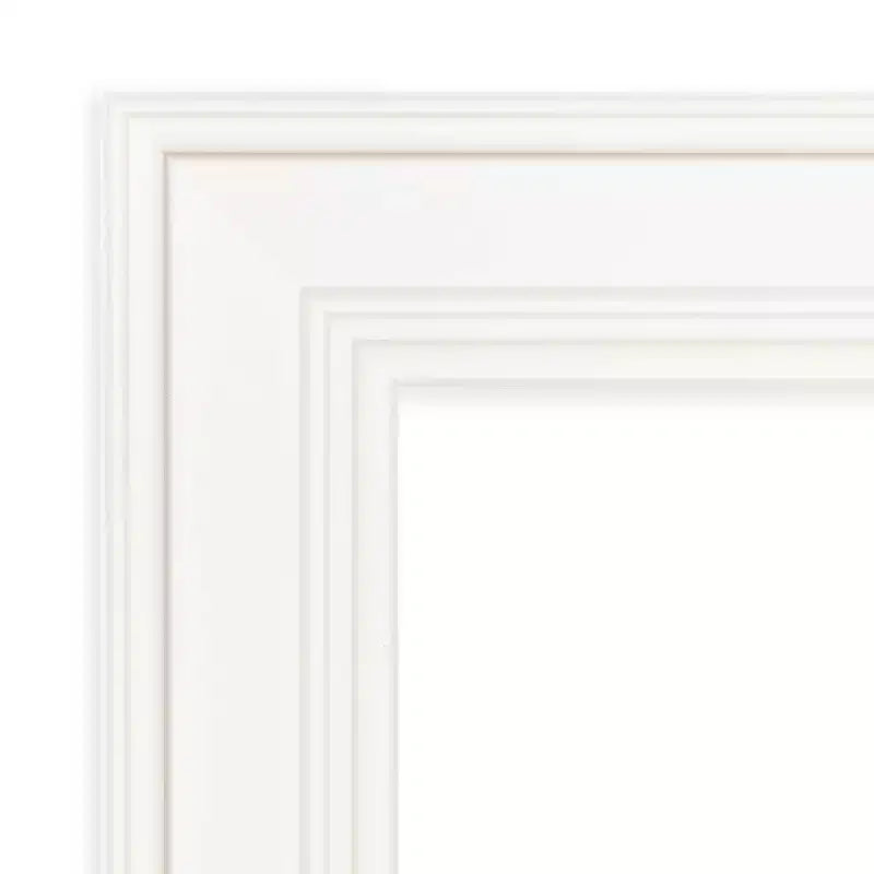 24" x 30" Non-Beveled Ridge White Wall Mirror - Amanti Art: Modern Rectangle, Polystyrene Frame, Includes Mounting Hardware