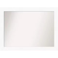 44" x 33" Non-Beveled Cabinet White Wall Mirror - Amanti Art: Modern Rectangle, Includes Mounting Hardware