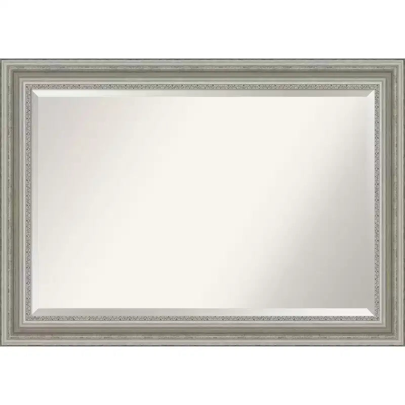 42" x 30" Parlor Framed Wall Mirror Silver - Amanti Art