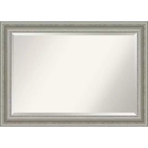 42" x 30" Parlor Framed Wall Mirror Silver - Amanti Art
