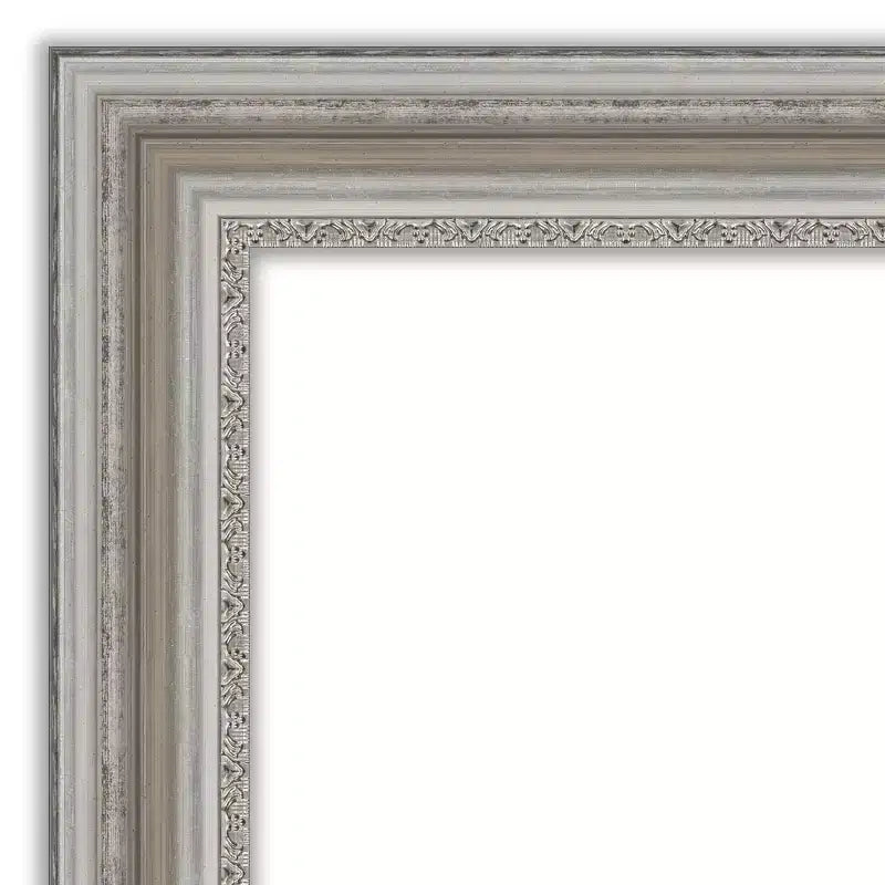 42" x 30" Parlor Framed Wall Mirror Silver - Amanti Art
