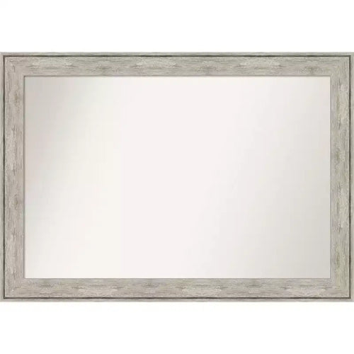 41" x 29" Non-Beveled Crackled Metallic Wall Mirror - Amanti Art: Modern Rectangle, Includes Mounting Hardware