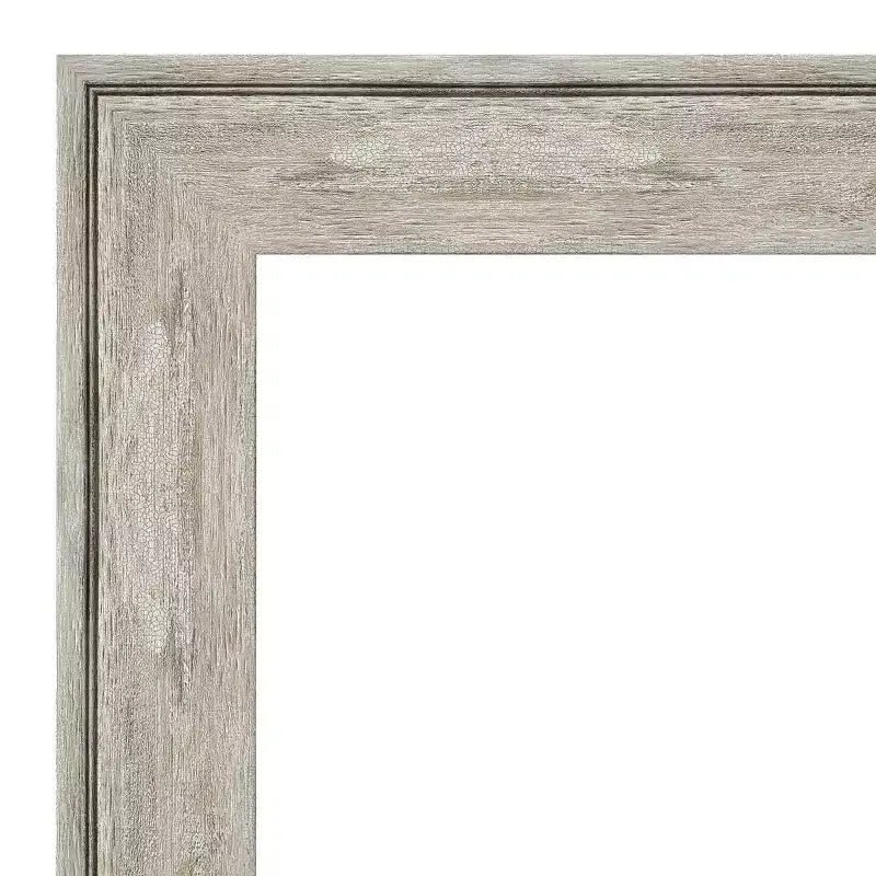 41" x 29" Non-Beveled Crackled Metallic Wall Mirror - Amanti Art: Modern Rectangle, Includes Mounting Hardware