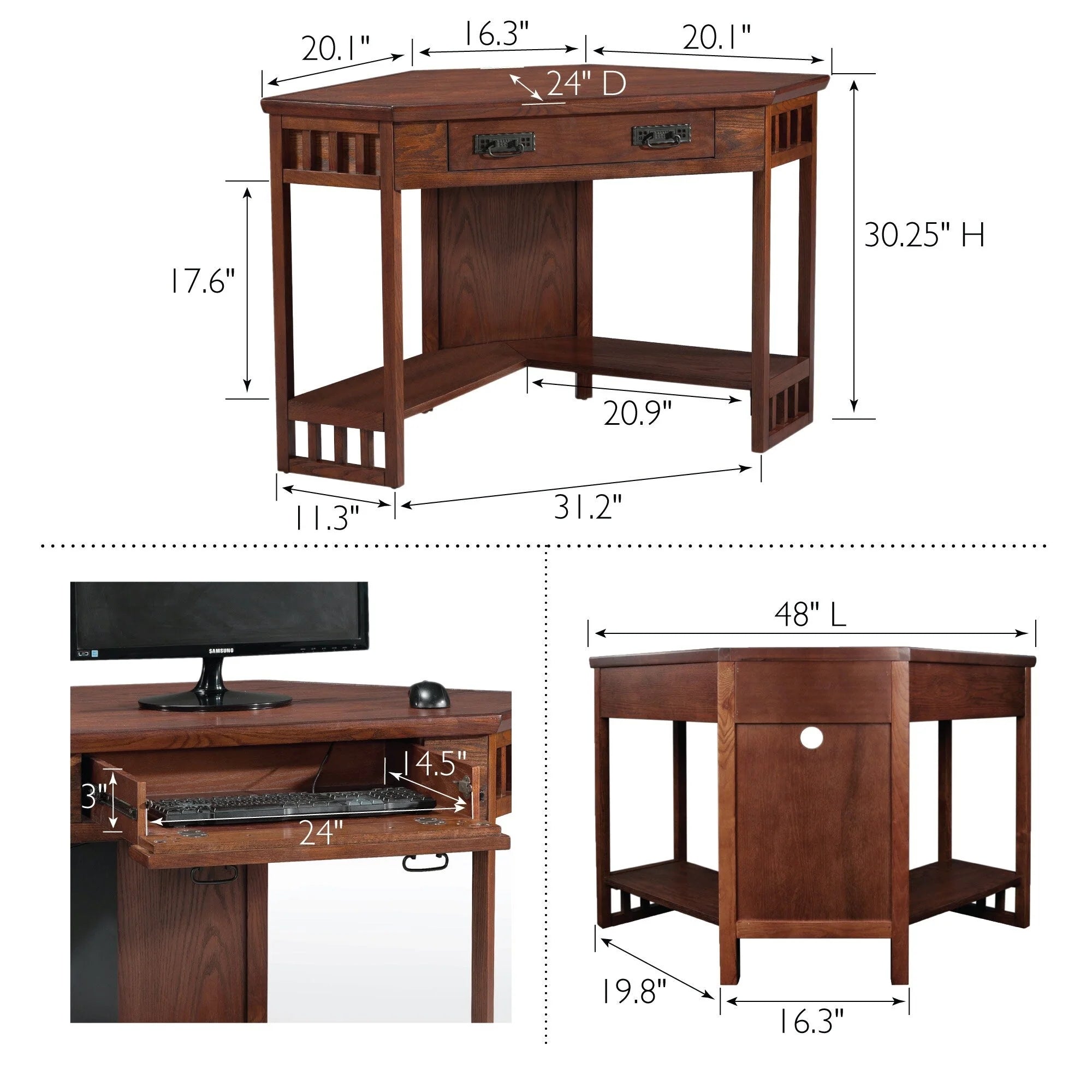 Bureau d'angle Leick Home Mission