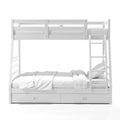 Twin Over Full Kids' Emma Bunk Bed Wire Brushed White - ioHOMES: Built-In Ladder & Guard Rails, Under Bed Storage