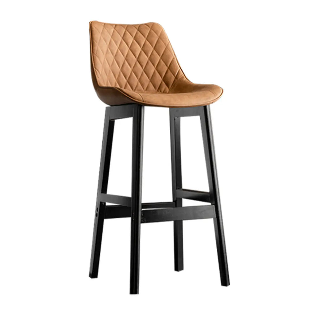 Tabourets de bar en similicuir Mid-Century Modern avec pieds en bois