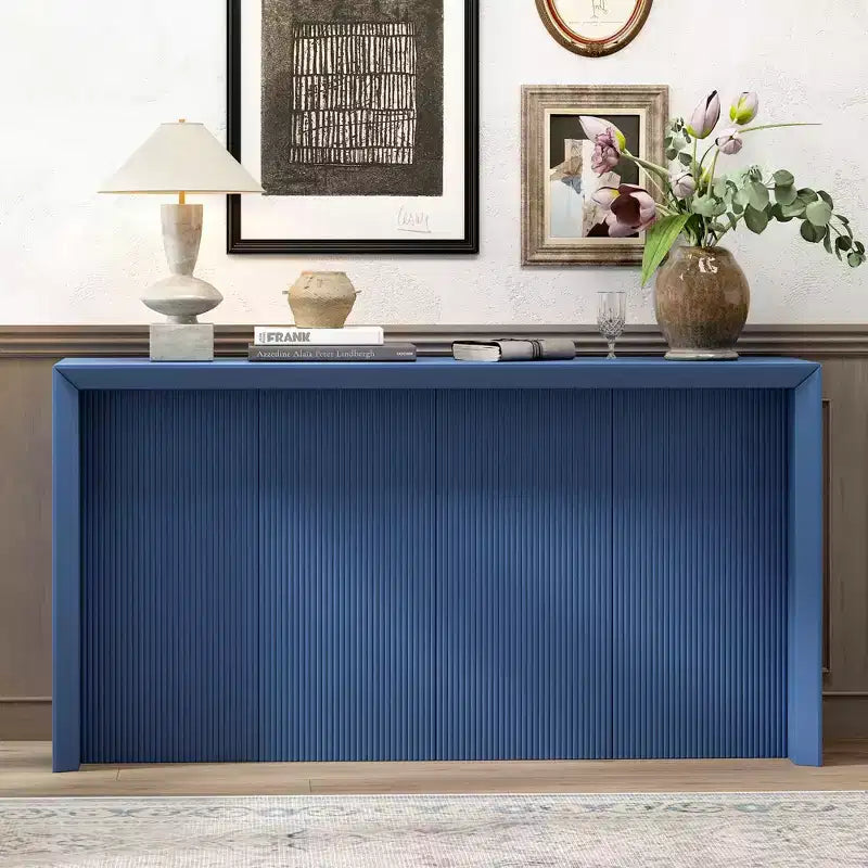 Minimalist Entryway Table with Unique Wavy Design, 59.7-Inch Modern Console Table for Living Room, Hallway, Foyer, Entrance and Bedroom