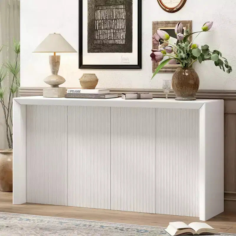 Minimalist Entryway Table with Unique Wavy Design, 59.7-Inch Modern Console Table for Living Room, Hallway, Foyer, Entrance and Bedroom