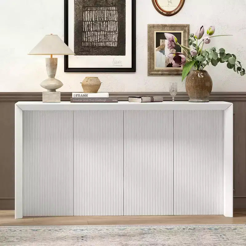 Minimalist Entryway Table with Unique Wavy Design, 59.7-Inch Modern Console Table for Living Room, Hallway, Foyer, Entrance and Bedroom