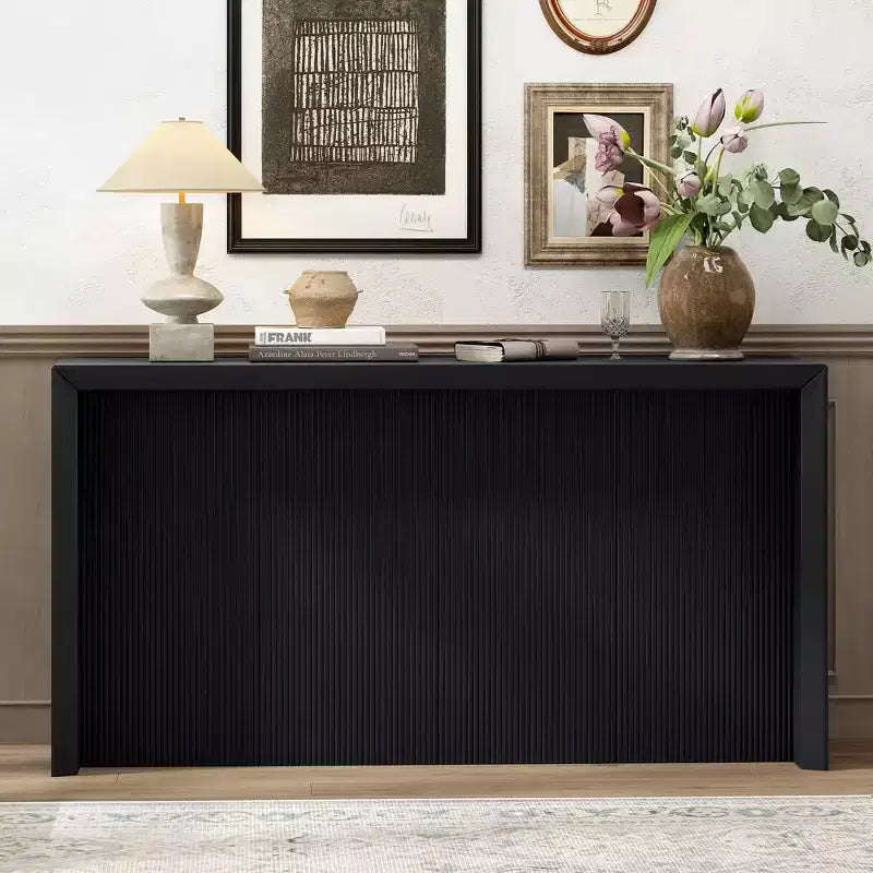 Minimalist Entryway Table with Unique Wavy Design, 59.7-Inch Modern Console Table for Living Room, Hallway, Foyer, Entrance and Bedroom