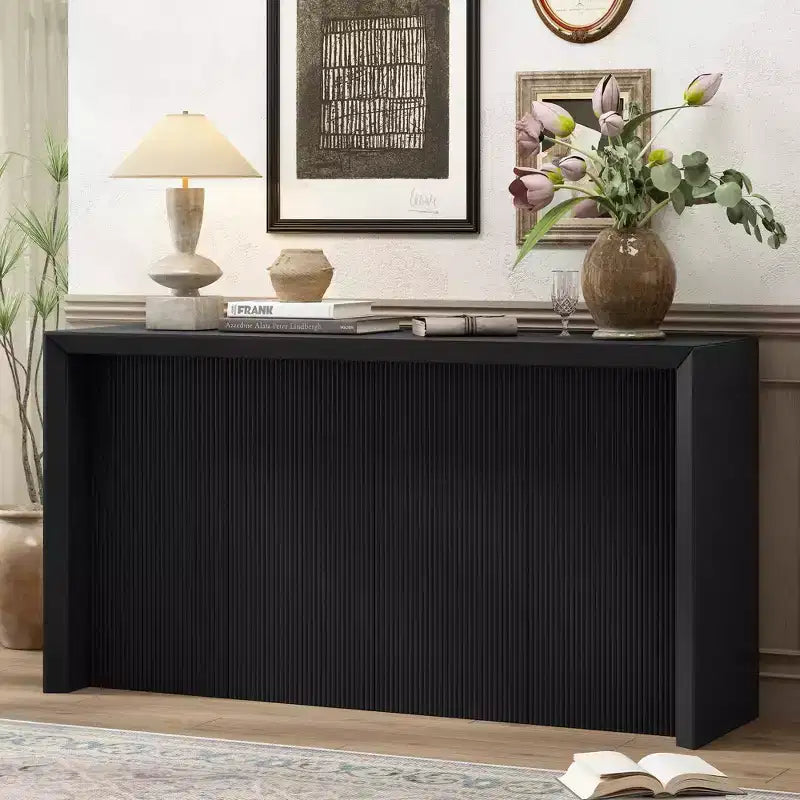 Minimalist Entryway Table with Unique Wavy Design, 59.7-Inch Modern Console Table for Living Room, Hallway, Foyer, Entrance and Bedroom