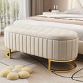 TUYOHW 47 Chic End of Bed Storage Ottoman Bench,Exquisite Velvet Bench with Gold Metal Legs,Accent Ottoman for Living Room,400lbs Capacity