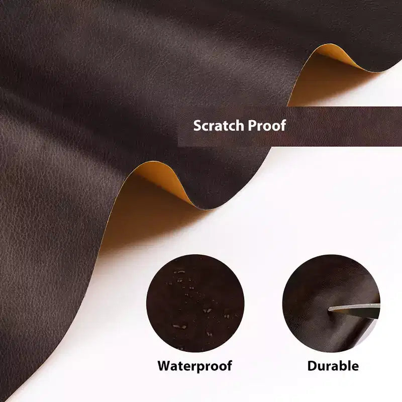 AMMER Leather Repair Tape, 3.357-inch Scratch-Resistant Self-Adhesive Leather Repair Tape (Suitable for all leather types), Dark Brown